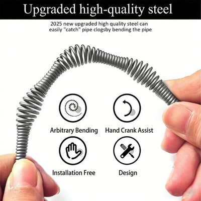 Flexible Plumbing Snake for Efficient Unclogging of Bath Tub Sink and Shower