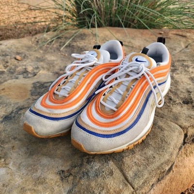 Nike Air Max 97 Frank Rudy DV2619-100 Men's Suede Sneaker White Orange Blue Gum