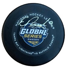 Evan Rodrigues Signed 2019 Global Series Game Puck