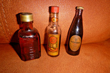 VINTAGE MINIATURE GUINNESS, JAMAICA RUM & COINTREAU BOTTLES