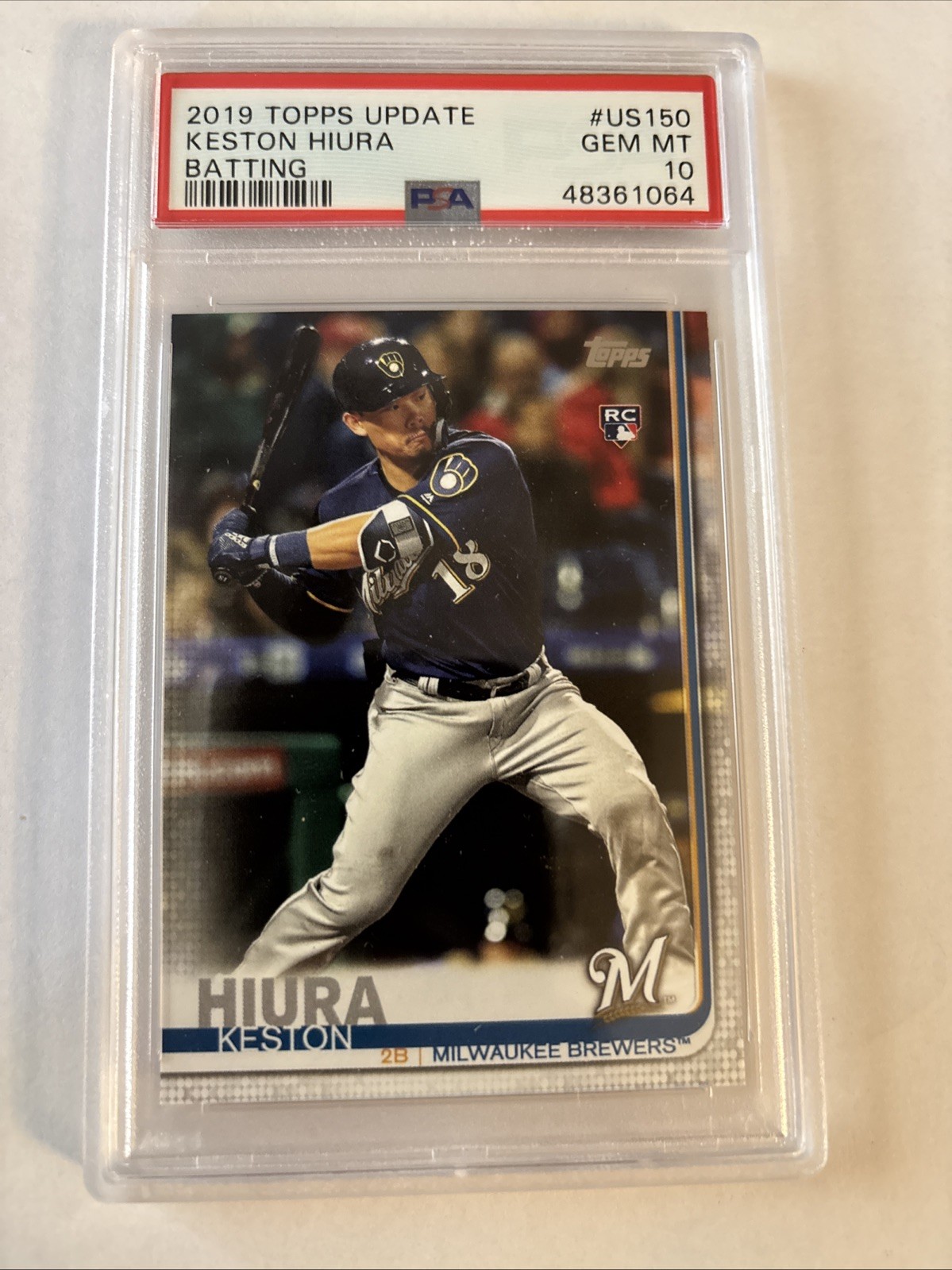 2019 Topps Update Series - Keston Hiura #US150 Batting (RC) PSA 10
