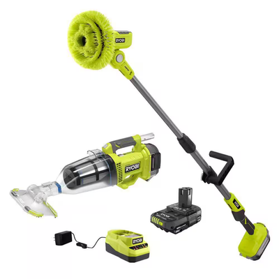 #ad ONE 18V Cordless Telescoping Power Scrubber and ONE 18V Handheld Cordless Pool $324.82