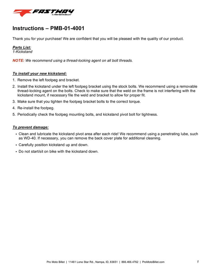 Заготовка подставка Pro Moto заготовка PMB-01-4001 для 05-07 RM-Z450 и 07-09 RM-Z250 - Изображение 3 из 3