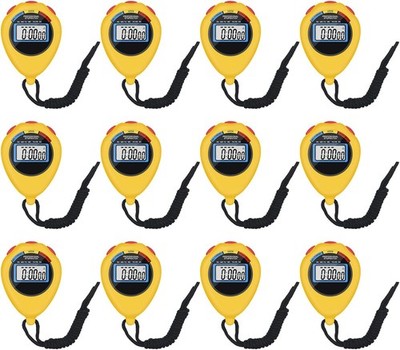 12 Pack Multi-Function Electronic Digital Sport Stopwatch Timer, Large Display w