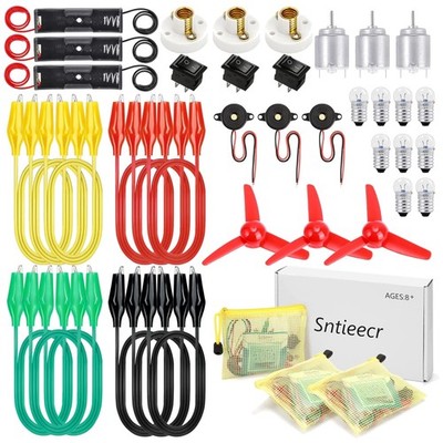 Complete 42 PCS Electric Circuit Motor Kit with Organized Bag for Easy Learning