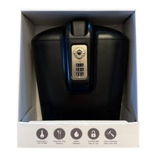 SAFEGO Compact Black Portable Indoor Outdoor Lock Box Safe Key & Combination