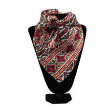 0909197 M&F Silk Print Wild Rag- Flower Multi NEW