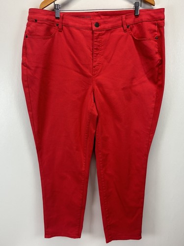 NEU! Talbots Flawless Slim Ankle Jeans Gr. 22W Plus Orange/Pink Damen