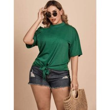 Plus Size Tied Cold-Shoulder Tee Shirt