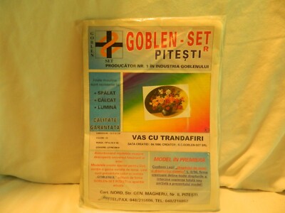 C-25 NEW GOBLEN-SET (ROMANIA) COUNTED CROSS-STSITCH KIT  A VASE WITH ROSE 