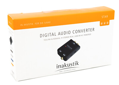 Inakustik Digital Audio Konverter Umwandler RCA Toslink Cinch Optisch Koax 241