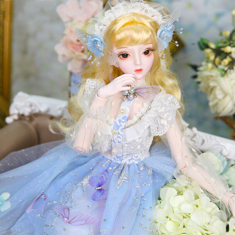 1/3 60cm BJD Girl Doll + Blue Dress + Lace Headband + Full Outfit Girl DIY Toys Ograniczona ilość, ograniczona sprzedaż