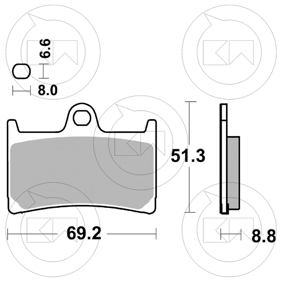 PASTIGLIE FRENO ANTERIORI SBS 634DC DUAL CARBON YAMAHA YZF R1 1000 2000 - Imagem 2 de 3