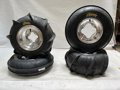 ITP SAND STAR PADDLE TIRES DWT A5 POLISHED RIMS FRONT/REAR RAPTOR YFZ450 BANSHEE