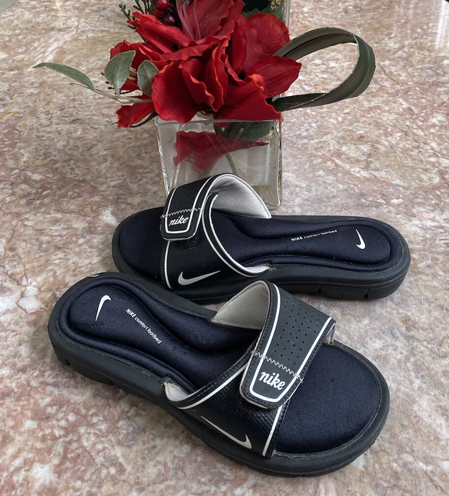 Cúal Desmañado Mar Nike Comfort Footbed Black Flip Flops Slide Sandals 360883-011 Size 6 EUC |  eBay