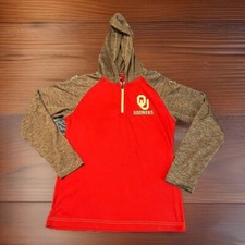 Oklahoma University Sooners Crimson And Gray Youth Large Lightweight Pullover