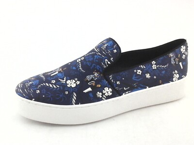 MICHAEL KORS Slip On Sneakers JANELLE Blue Floral Hawaiian US