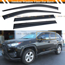 FOR 2019-2025 TOYOTA RAV4 BLACK TRIM CLIP-ON WINDOW VISOR RAIN GUARD DEFLECTOR