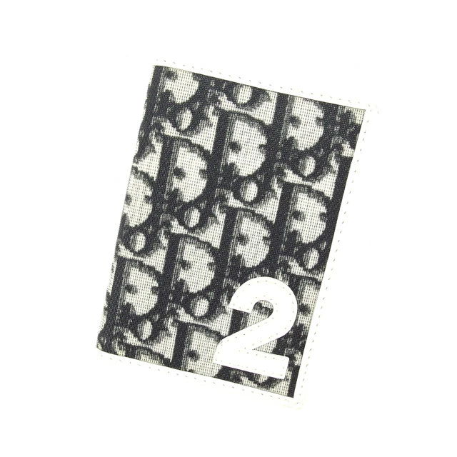 Étui carte Dior trotteur noir blanc femme authentique d'occasion C1809