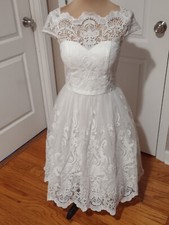 NWT ChiChi London dress white Exquisite Elegance size UK 8 