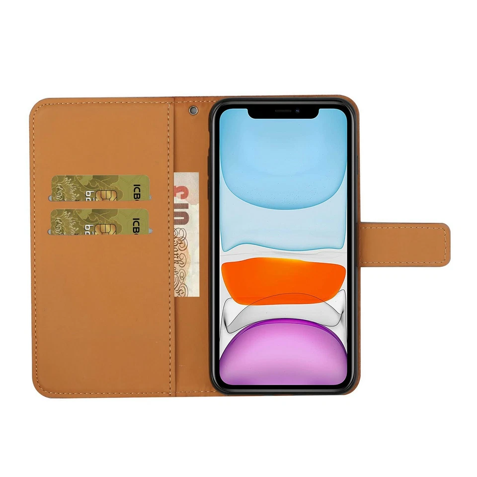 Funda magnética de cuero con soporte tipo billetera para iPhone 13 12 11 14 16 Pro Max 15 7 Foto 4 de 4