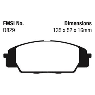 Pastillas de freno delanteras EBC DP41254R Yellowstuff para Honda Civic 2007-2011 Foto 4 de 4