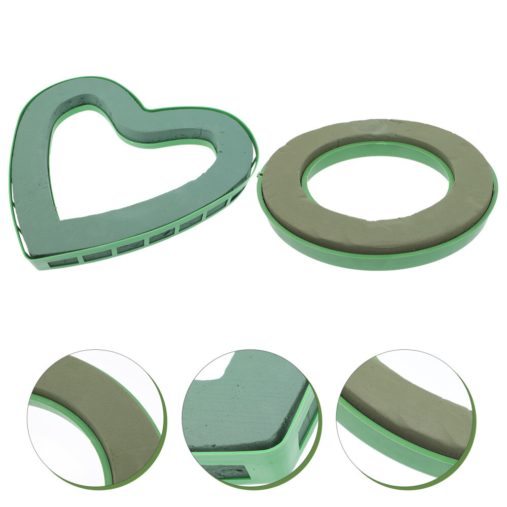 2 Sets Florist Wire Mud Ring Flower Foam Tray Wedding Decoration