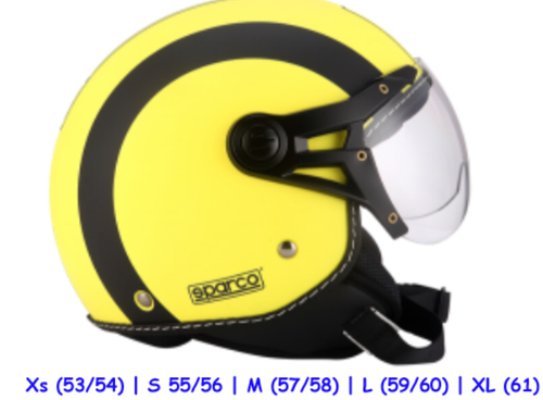 Casco Sparco SP501 Giallo Fluo Nero Opaco Visiera Antigraffio Interni  Removibili | eBay