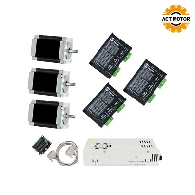 3Axis Schrittmotor Nema 23 Stepper Motor 270 oz-in 3A &Driver DM542 For CNC Mill