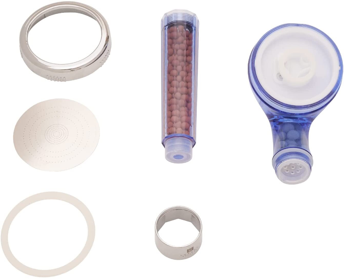 Refresh Ionic Shower Head High Pressure Filter Water Softener Hose & Bracket Set