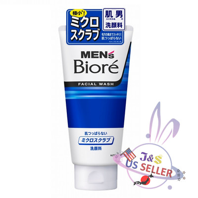Kao Men's Biore Micro Facial Scrub Face Wash Skin Care Acne prevention 130g