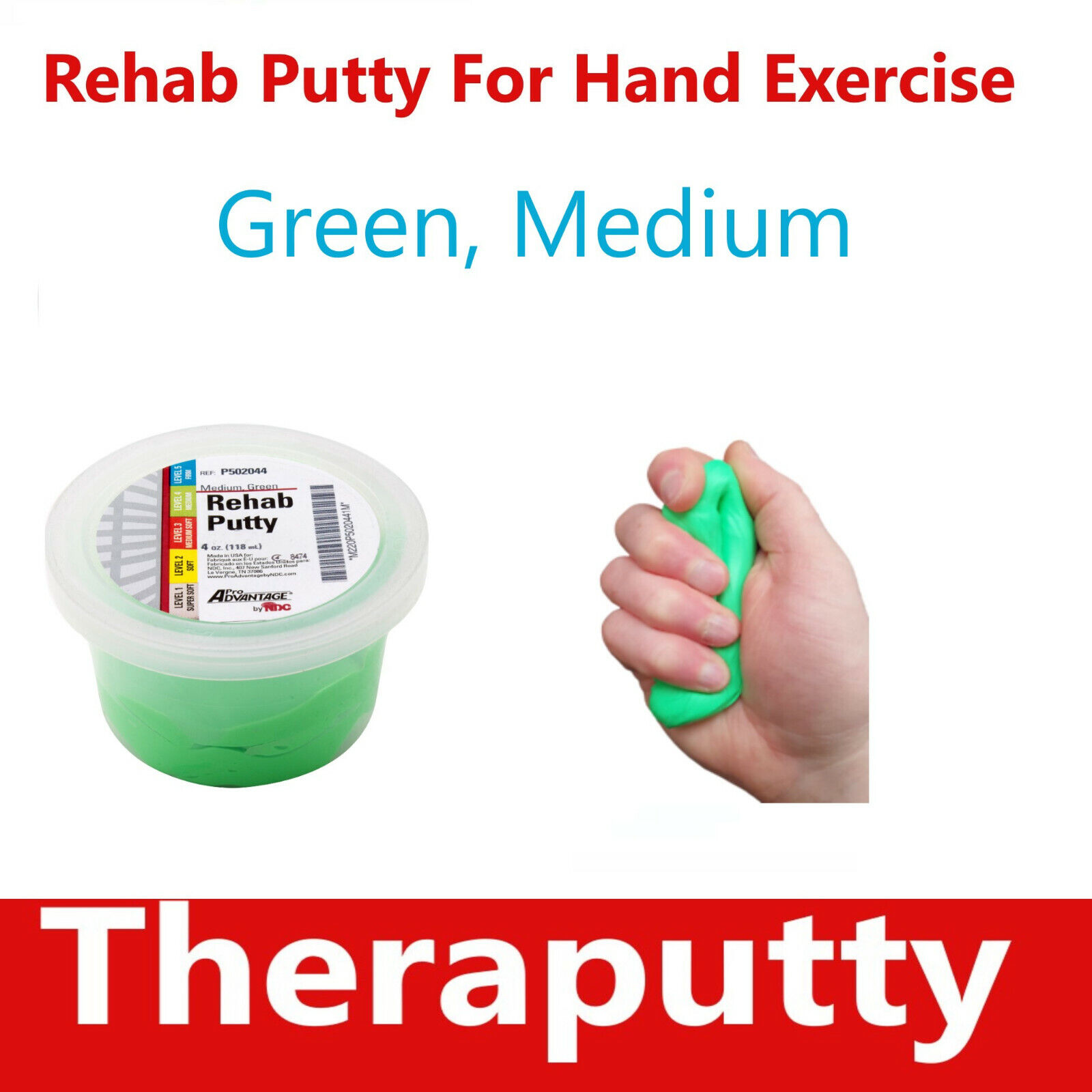 Crown Therapy Putty – Made in USA - Full Set of Hand Exercise Putty (4  Pack, 3-oz Each) Hand Exercise Rehabilitation, Stress and Anxiety Relief.