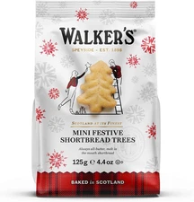 Walker'S Festive Mini Bag Shortbread Trees, 4.4 Oz Pure Butter Shortbread Cookie