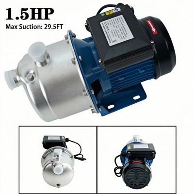 Shallow Well Pump Portable Garden Water Jet Pump 1.5HP 1268GPH 164ft 87PSL Head