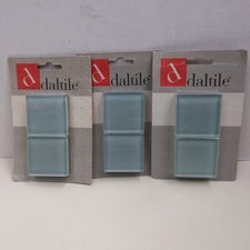 Daltile Light Blue Glass Tile CG0222CC1P 3 Packs 4pc Each Square Mosaic