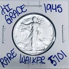 1945 WALKING LIBERTY SILVER HALF DOLLAR AUTHENTIC U.S.MINTCOIN FREESHIPPING 5701