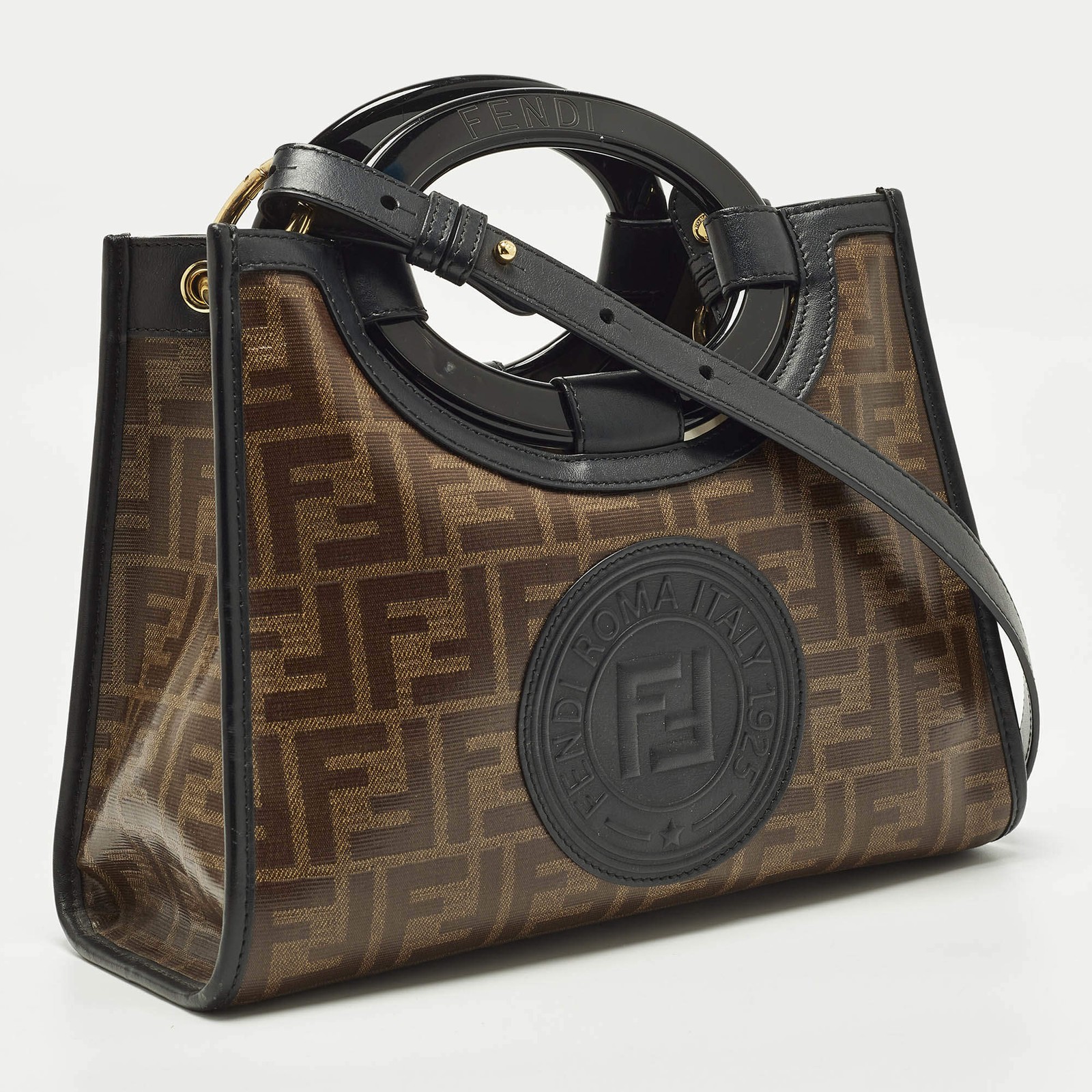 Fendi Runaway Small Zucca Coated Canvas and Leather Tote thumbnail 3