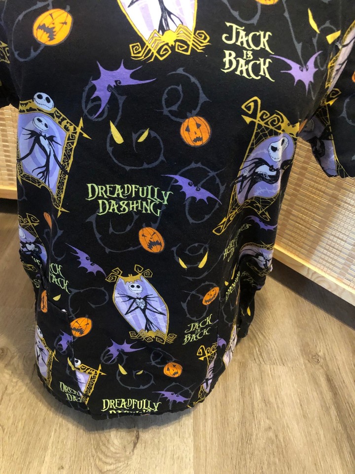 Scrubs Scrub Top Cartoon Disney Nightmare Before Christmas Small S ...