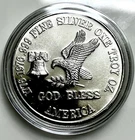 Vintage 1 Oz 999 Silver Tri-State Refining God Bless America Eagle Art Bullion