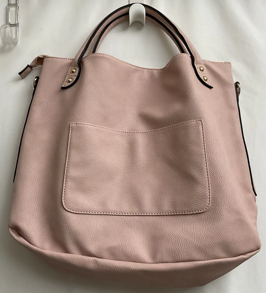Andrew Marc NY Large Tote Purse Pink Faux Pebble With Long Strap NEW - Image 3 of 4