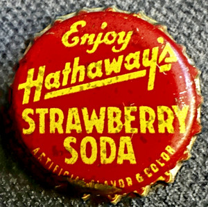 Vintage Enjoy Hathaway's Strawberry Soda Cork Soda Bottle Cap - Sioux City, Iowa
