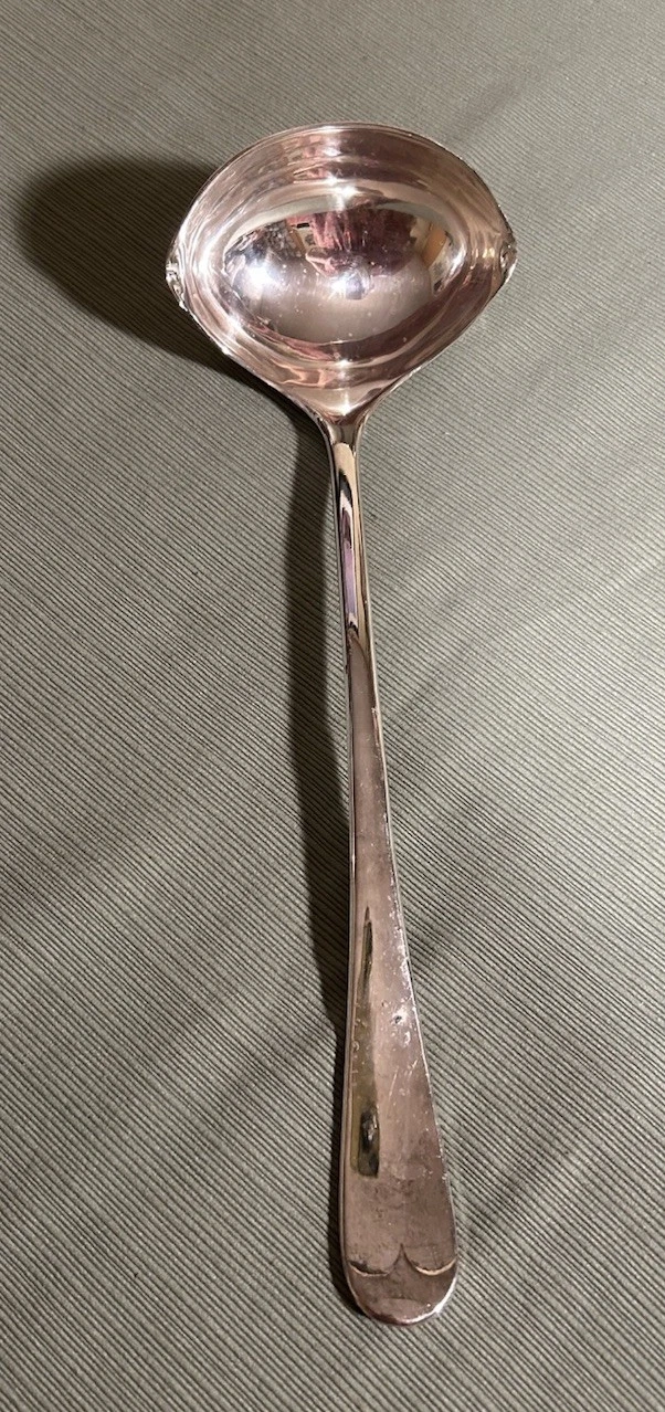 Towle 13" Silverplated Gold Tone Spouted Notched Soup/Punch Ladle Made in Italy