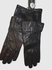 Echo Design Peplum black soft sheepskin Leather dress Gloves -size XL -msrp $115