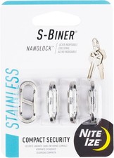 Nite Ize S-Biner Nanolock Mini Stainless Steel Carabiner for Compact Security