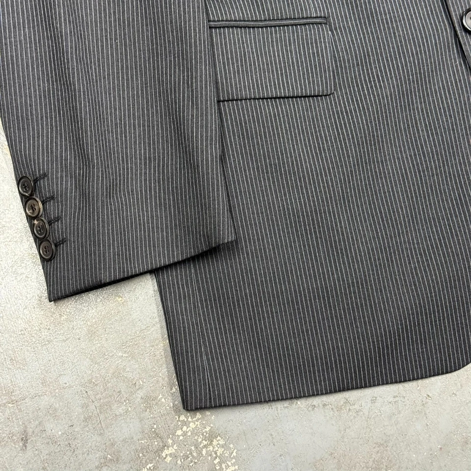 Hugo Boss Suit Striped 2pc Bowie/Star Grey Wool Super 100's 38R 30x31 - Image 3 of 4