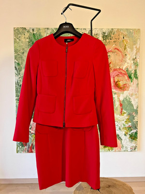 MEXX neu - Frühlingsfrisches Kostüm rot, knielang, Gr. 36