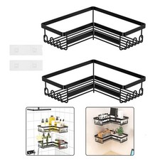 ??tag??re de douche d'angle antirouille 2 pi??ces sans perceuse murale pour un a