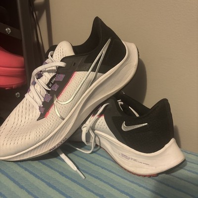 Nike Zoom Pegasus 38 White Silver Pink Running Shoe CW7358-101 Women s Size 9