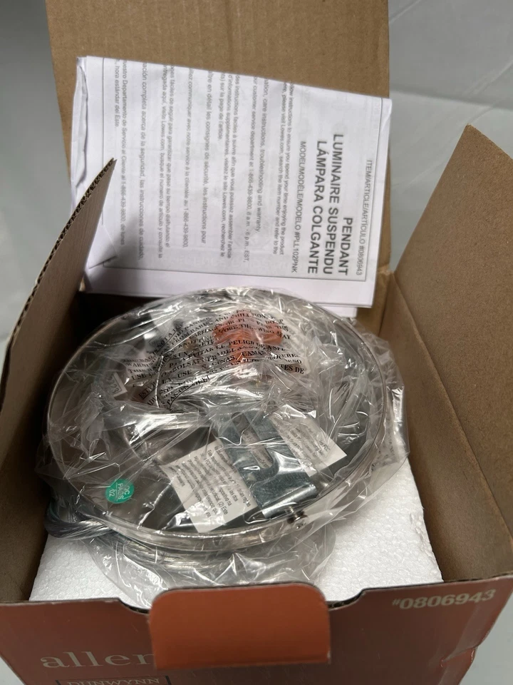 Pingente de LED de níquel polido Allen + Roth DUNWYNN #0806943 - NOVO! - Imagem 4 de 4