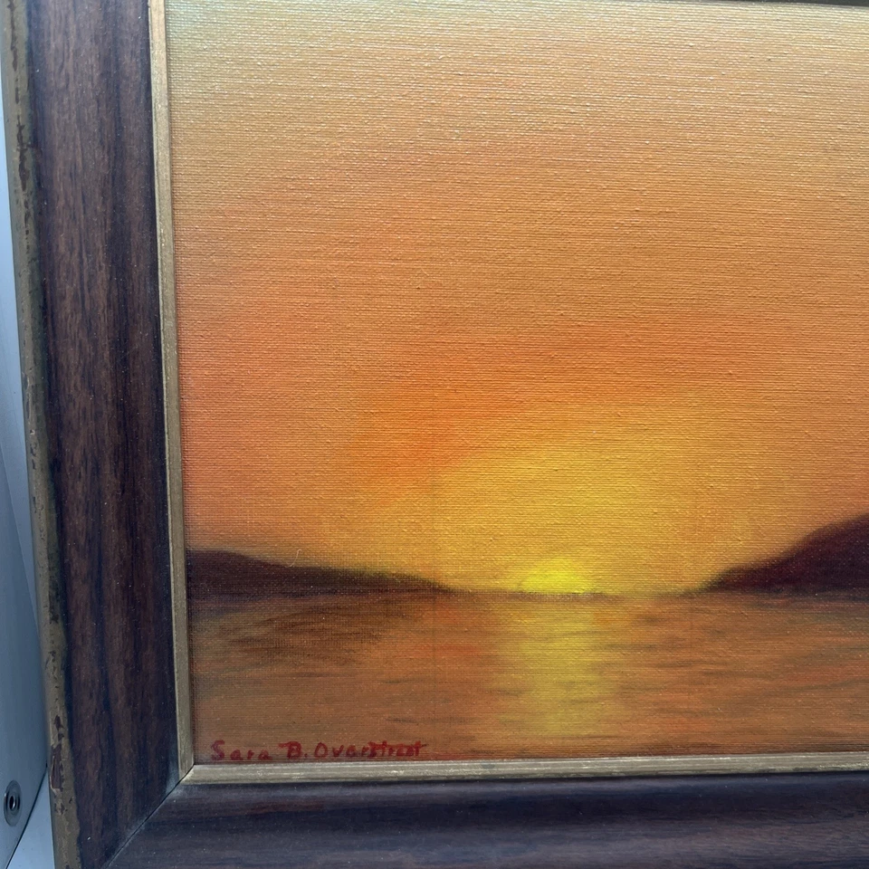 Vintage Original Signed Tonalist “Golden Gate Sunset” Painting- 1967 Artist Sign - Image 3 of 4
